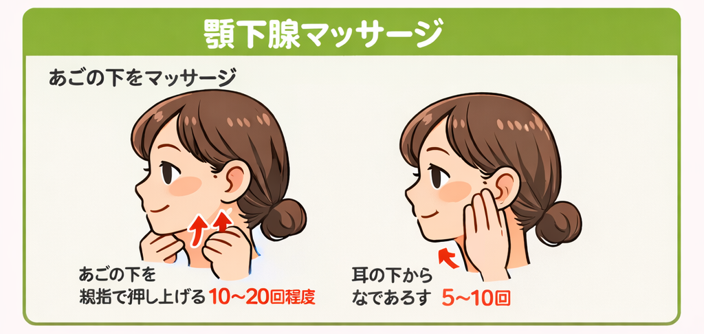 顎下腺のマッサージ方法
