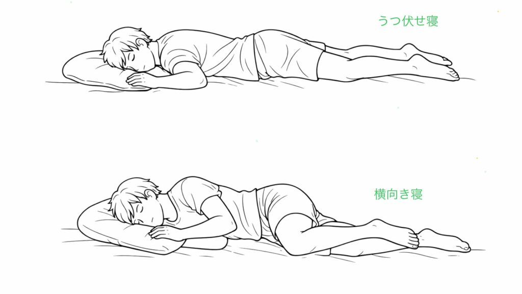 うつぶせ寝と横向き寝