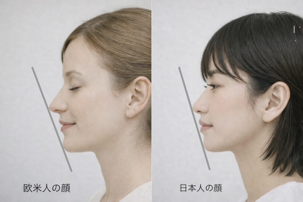欧米人と日本人の横顔の比較