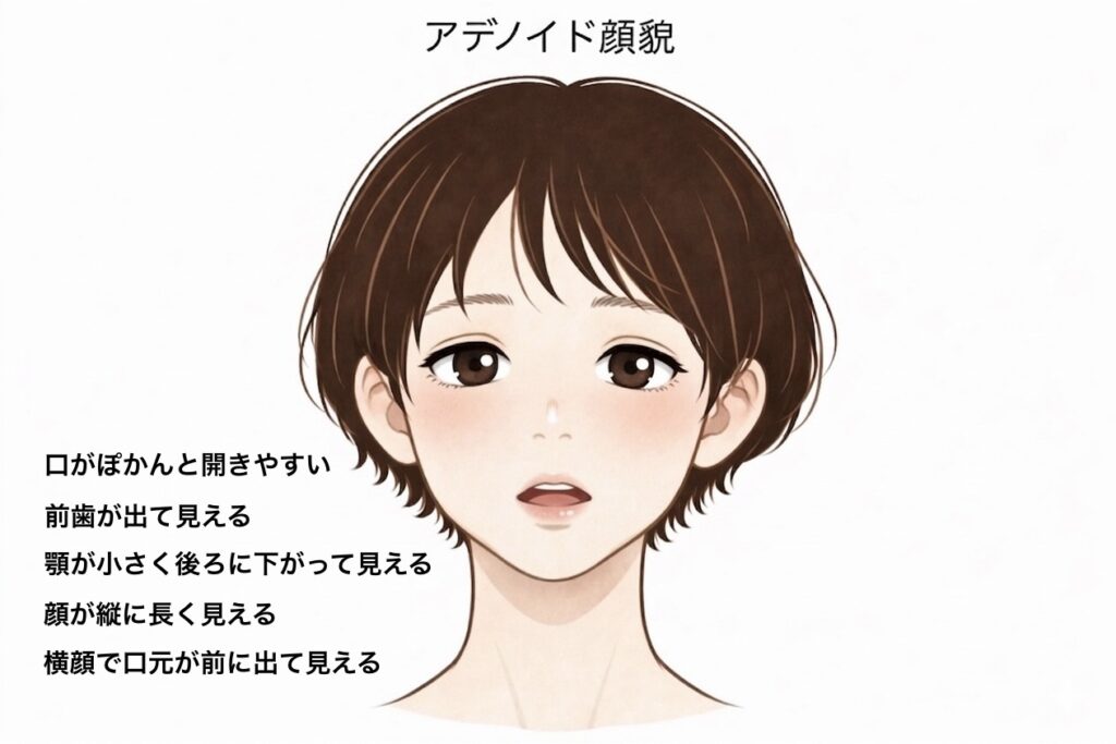 アデノイド顔貌のイラスト