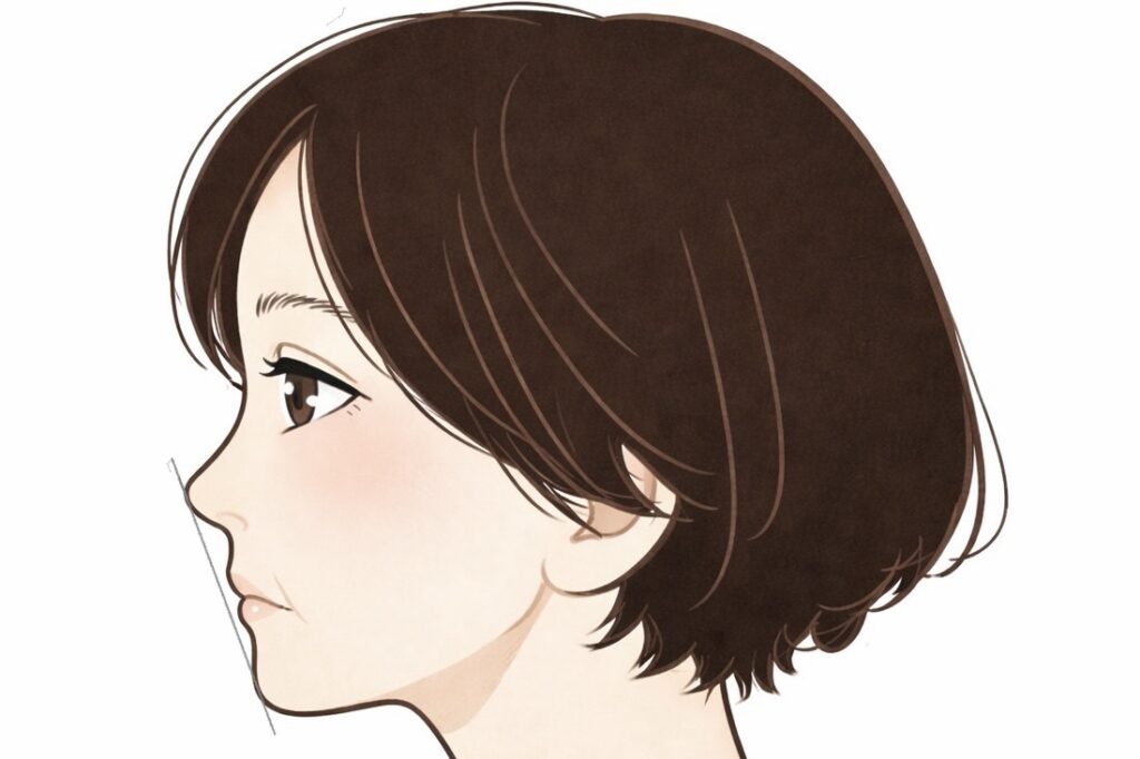 口元が引っ込みすぎている横顔