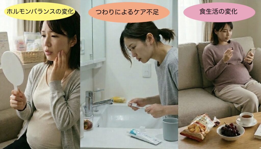 妊娠中の口腔トラブルの原因