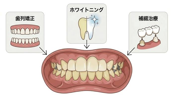 矯正
ホワイトニング
補綴治療
